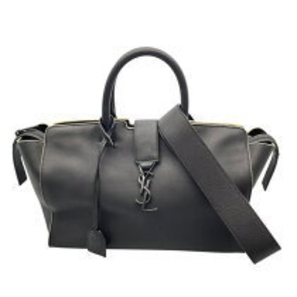 Saint Laurent Downtown Cabas Black Calfskin Handbag - Picture 1 of 7